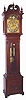 C.1905, English, ELLIOTT, LONDON, for Tiffany and Co., New York, 2-Wt, Rolling moon tall clock, mahogany waisted, broken arch case with beveled glass in door, gong strike.