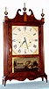 C.1820, Seth Thomas, Off-Center Pillar and Scroll, 1-day, 2-wt, strap wood movement, mahogany case.