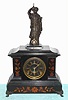 C.1882, F. Kroeber, New York, "Noiseless Rotary No. 3", inlaid mantle clock, time and strike with rotating conical pendulum, 8-day.