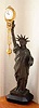 C.1900, German, Junghans, STATUE OF LIBERTY swinging arm clock, 8-day, figure holding a tablet inscribed "4th July 1776"..