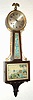 C.1934, E. Ingraham and Co., "Treasure", 8-day time and strike (ding-dong) banjo wall clock, commonly called the 'Treasure Island'.