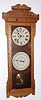 C.1900, American Wringer Co., (by New Haven Clock Co.), 30-day, spring, double dial calendar wall clock. There is a timepiece version of the case elsewhere in the auction.
