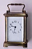 C.1900, French, Brass Cased Carriage timepiece, in a Corniche case and with cylinder platform.