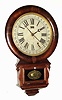 C.1870, Ansonia Brass and Copper Co., Drop Extra Calendar, with Terry's patent calendar showing the months through an aperture below 12, rosewood case, 8-day time and strike.