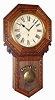 C.1911, New Haven Clock Co., "Bank" 8-day long drop regulator timepiece, in a deeply pressed oak case.