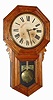 C.1901, Ansonia Clock Co., "Regulator B", 8-day time/strike regulator wall clock, solid oak moldings.