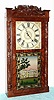 C.1825, Riley Whiting, Winchester, Conn., 30-hour time/strike wood movement shelf clock, full size, carved column and splat.