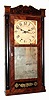 C.1835, Silas Hoadley, Plymouth, Conn, Franklin or "Time is Money" style column and splat, and with weight driven alarm [3-weights].