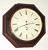 C.1865, Chauncey Jerome, New Haven, Conn, OCTAGON LEVER, timepiece with ripple molding to front and added walnut molding to back edge.