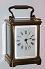 C.1900, French, Brass Cased Carriage timepiece, in a very small case with cylinder platform.