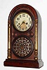 C.1875, E. Ingraham and Co., Gilt Column, Venetian, 30 hour time/strike, with interesting over-paste label of A. D. Smith, E. Fifth St, opposite Donnison house, Cincinnati, Ohio.
