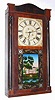 C.1830, Riley Whiting, Winchester, Conn, 30 hour wooden works, stenciled column and splat.
