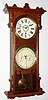 C.1885, D. J. Gale patent Calendar clock, the Welch DAMROSCH, in walnut, lacking most of top and bottom trim.