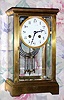 C.1900, French, 8-day time/strike crystal regulator clock, in a rectangular case with square corners.