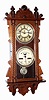 C.1891, Waterbury Clock Co. Calendar No. 36, double dial perpetual calendar, 8-day time with strike in walnut.