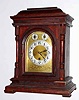 C.1915, German, Junghans, Westminster chime mantel clock, mahogany case with columns, 8-day.