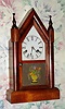C.1870, Wm. L. Gilbert, 30 hour steeple, full size, mahogany veneer.