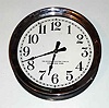 C.1910, Standard Electric Time Co., Springfield, Mass, Slave Clock cast iron tub with polished and nickeled screw bezel.