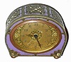 C.1900 German, Kienzle, 30-hour enameled case alarm clock.