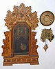 Mixed Kit of William L. Gilbert Clock Co. "Concord" model 8-day clock case that is complete with a backboard,