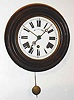 C.1880, German, Black Forest dial clock, spring driven, [56 hour], with reverse painted glass dial, time, strike and alarm.