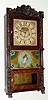 C.1835, Barnes, Bartholomew and Co., Bristol, Conn., 8-day time and gong strike triple deck shelf clock, carved case with paw feet.