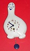 C.1951, Lux Mfg. Co, "SHMOO", 30-hour novelty timepiece, white plastic figure/case.