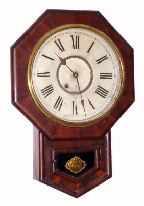 New Haven Clock Co., short drop octagon, rosewood timepiece, 8-day. C.1880. — Antique Clocks Price Guide