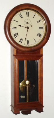 Seth Thomas Clock Co., "REGULATOR No. 2", walnut cased wall timepiece, weight driven, 8-day. The most common use of this clock was by American rail lines. C.1890. — Antique Clocks Price Guide