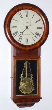 Seth Thomas Clock Co., Plymouth Hollow, "REGULATOR No. 1", rosewood cased wall timepiece, 8-day, weight. C.1868. — Antique Clocks Price Guide