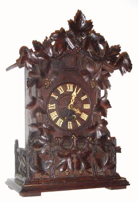 German, Ges Geschutzt, 8-day shelf cuckoo clock with large/robust going barrel movement. C.1880. — Antique Clocks Price Guide