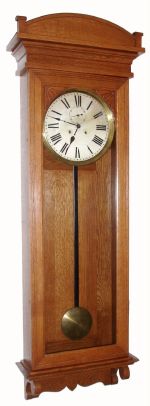Sessions Clock Co., Forestville, Conn, "REGULATOR No. 6", large oak cased timepiece designed for use in public buildings. C.1912. — Antique Clocks Price Guide
