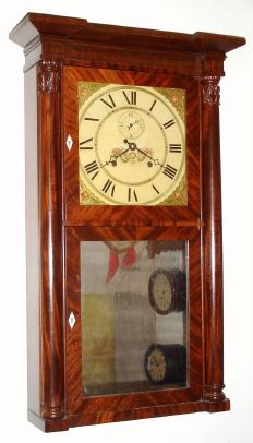 Seth Thomas, Plymouth, Conn, 8-Day wooden movement, full column and cornice shelf clock. C.1830. — Antique Clocks Price Guide