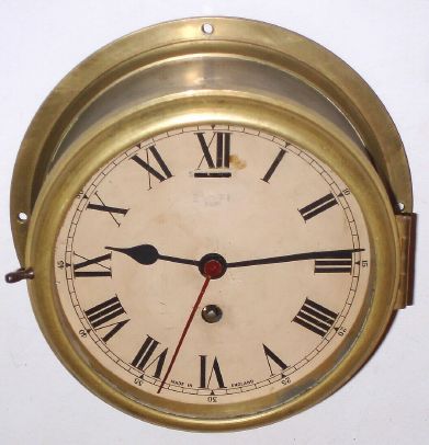 English, Smith Clock Co., Coventry, 8-day lever escapement marine timepiece with center seconds, movement is marked "Astral", one of several trademarks used by Smith during the 20th Century. C.1960. — Antique Clocks Price Guide