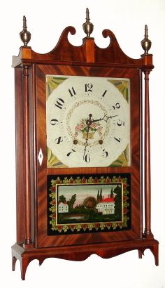 Wadsworth, Lounsbury and Turners, Litchfield, Conn, Pillar and Scroll shelf clock, 1-day time and strike, 2-wt. C.1828. — Antique Clocks Price Guide