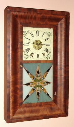 William S. Johnson, New York, 8-day time/strike OG shelf clock, 2-weight, Circa 1845 — Antique Clocks Price Guide