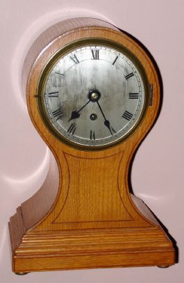 English, uncommon balloon style mantel clock, with single chain fusee movement, 8-day, C.1890. — Antique Clocks Price Guide