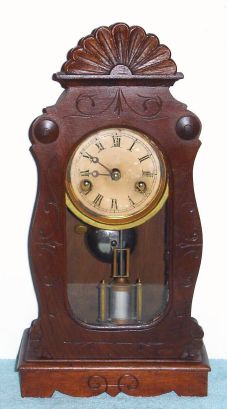F. Kroeber Clock Co., "Speedwell", 30-hour time and bell strike mantel clock. Circa 1880. — Antique Clocks Price Guide