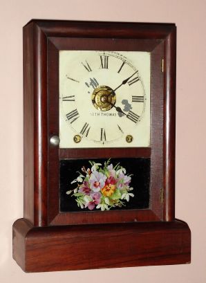 Seth Thomas Clock Co., "Cottage", 8-day time and gong strike, with bell alarm cottage clock. Circa 1880. — Antique Clocks Price Guide
