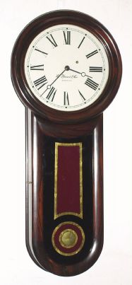 Howard Model 11, or KEYHOLE regulator, reproduction in a rosewood grained cherry case, 8-day, weight. C.1975 — Antique Clocks Price Guide