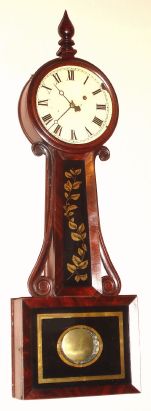 Horace Tifft, N. Attleboro, a good Massachusetts banjo with wooden sidearms, 8-day, weight, C.1850, with both repair and sales labels from "C. R. SMITH and SONS, 1700 Market St, Philadelphia, dated 1848. — Antique Clocks Price Guide