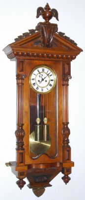 Austrian, Gebruder Resch, or "Remember" small 2-wt Vienna regulator with 5.3" dial, serial 201577, C.1875 — Antique Clocks Price Guide