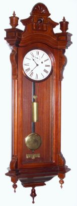 Reproduction of the Seth Thomas No. 5 Regulator in mahogany finish, weight driven, 8-day. — Antique Clocks Price Guide