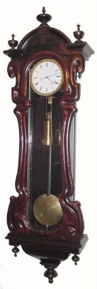 Austrian, Joseph Petrovits in Wien, unusual pull wind Serpentine wall clock, single weight, C.1855 — Antique Clocks Price Guide