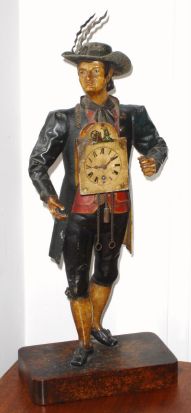 German, Clock Peddler with working pendulum clock on chest, C.1875 — Antique Clocks Price Guide