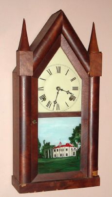 Chauncey Boardman, Bristol, Conn., 30-hour time and gong strike fusee steeple clock. Circa 1845 — Antique Clocks Price Guide
