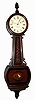 E. Howard and Co, Bi-Centennial commemorative weight banjo clock, 8-day. model 95-B. The thirteen original states are shown on the throat glass, and 1776--1976 data shown on bottom glass. Mahogany case, C.1976.