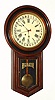 New Haven Clock Co., "No. 1 Time-Piece Regulator", round top, long drop walnut wall time and calendar clock, 8-day. C. 1900.