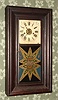 Forestville Mfg. Co., Bristol, Conn, OOG mahogany veneered shelf clock, 8-day, 2-wt. C. 1845.