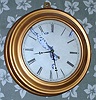 Brewster and Ingrahams (?), 8-day gallery timepiece, typical glued segment, turned wooden bezel, and metal dial. C. 1845.
